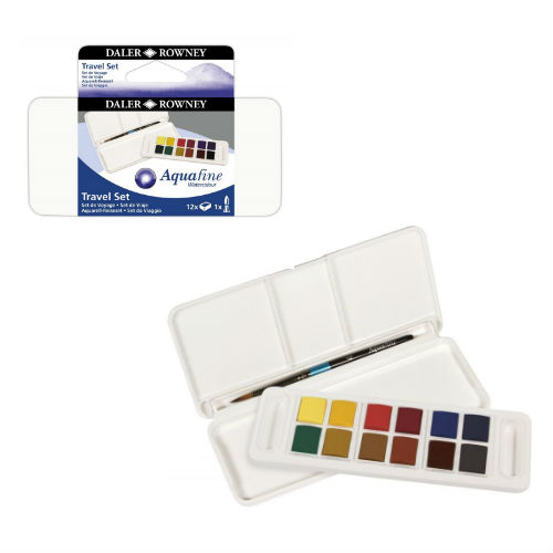DALER ROWNEY Aquafine Χρώματα Ακουαρέλας σε Σετ Travel 12 χρώματα