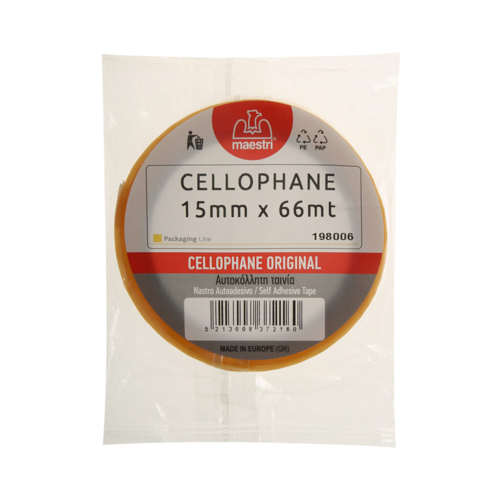 10 Σελοτέϊπ Cellophane Maestri 15mmx66mt(Το προιόν πωλείται σε μεμονωμένα τεμάχια του ενός)