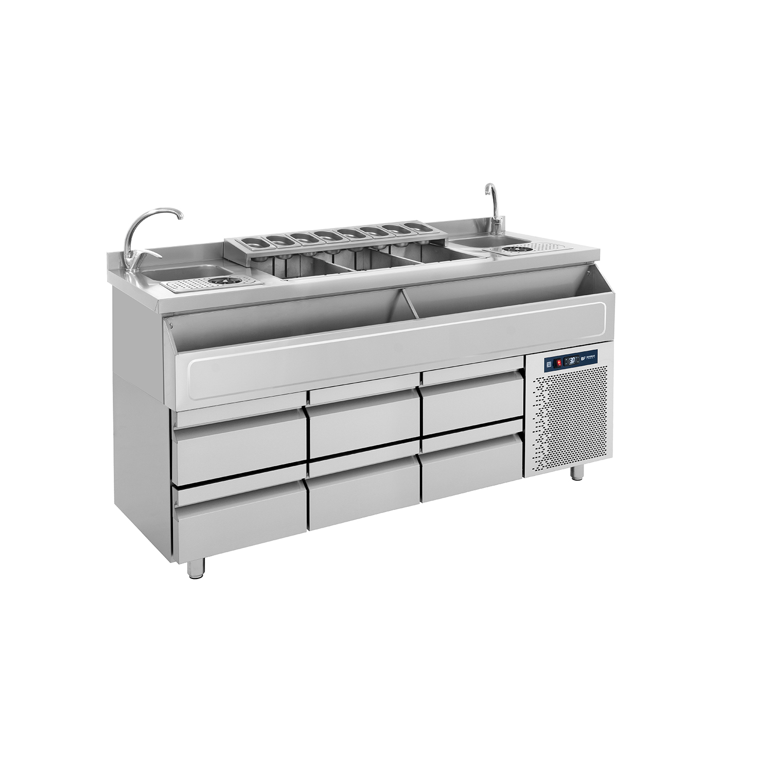 Barstation με ψυγείο 185 διπλού πόστου