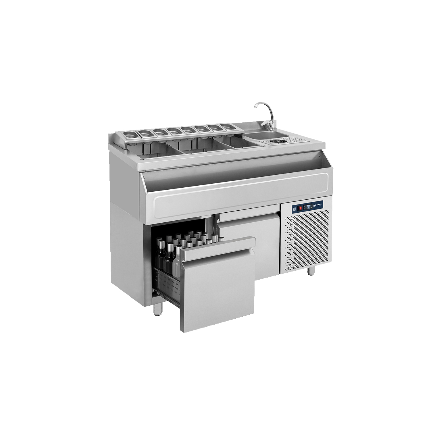 Barstation 139 με ψυγείο με 2 συρτάρια