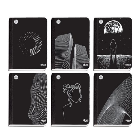 SKAG ΤΕΤΡΑΔΙΟ ΛΙΝΟΔΕΤΟ ΧΑΡΤΙΝΟ  BLACK & WHITE A4 ΡΙΓΕ 3 ΘΕΜΑΤΩΝ 70gr