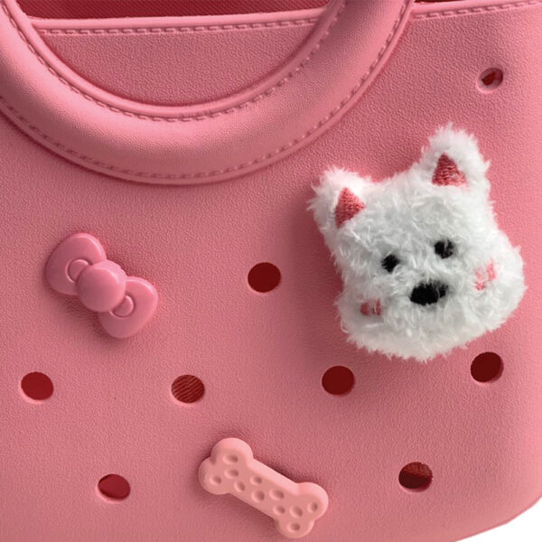 CACTUS CROQBAG με διακοσμητικά pins 22x26 cm - ΡΟΖ